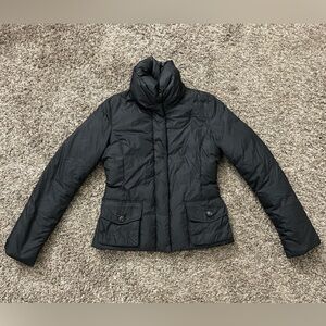 Max Mara Weekend down filled puffer jacket with button up neck black large 14